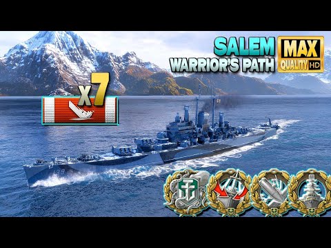 Cruiser Salem: Pro gamer on map Warrior's Path - World of Warships
