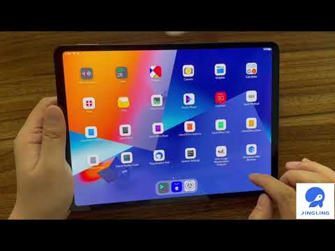 JingPad A1 Tablet Mode running GIMP, LibreOffice, Chromium, Firefox...