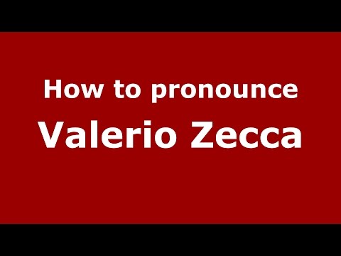 How to pronounce Valerio Zecca (Italian/Italy)  - PronounceNames.com
