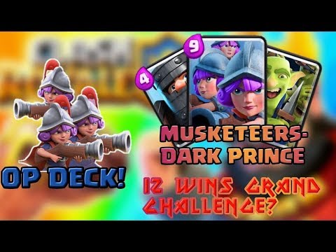 EASY 12 WIN GRAND CHALLENGE WITH 3 MUSKETEERS DARK PRINCE DECK !!!