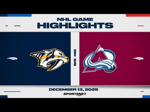 NHL Highlights | Predators vs. Avalanche - December 13, 2025