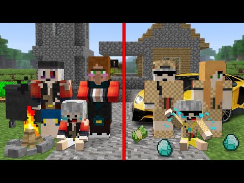 1$ FAKİR AİLE VS 1000$ ZENGİN AİLE - Minecraft