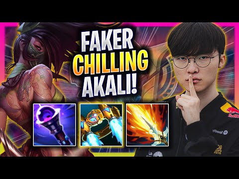 FAKER CHILLING WITH AKALI! - T1 Faker Plays Akali MID vs Galio!