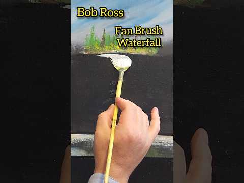 Bob Ross Fan Brush Waterfall So pretty #bobross #shorts