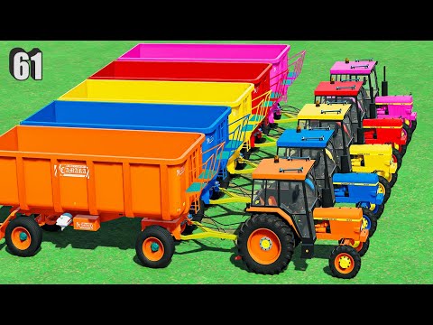 HARVESTING POPLAR, TRANSPORTING WOODCHIPS w/ MINI JOHN DEERE TRACTOR & COLORED TRAILER! #61