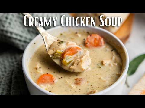 Homemade Creamy Chicken Soup With Vegetables