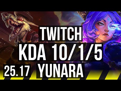 TWITCH & Lulu vs YUNARA & Senna (ADC) | Legendary | KR Grandmaster | 25.17