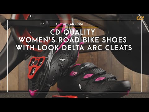 CyclingDeal SH-CD-R03 Road Indoor Bike Women's Cycling Shoes with Look ARC Delta Compatible Cleats