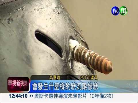 恐怖運動場! 滑直排輪遭螺絲刺傷