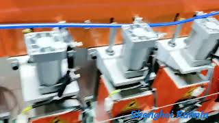 Fiberglass /PP/ PET biaxial Geogrid strip extruder/ Plastic geogrid extrusion Production line youtube video