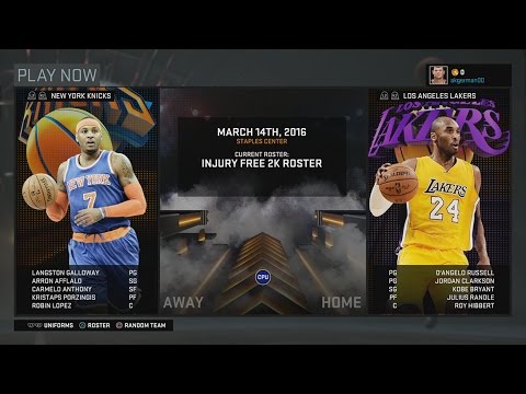 NBA 2K16 - Gameplay | PS4 - Los Angeles Lakers VS New York Knicks - March 13, 2016 [WIE]