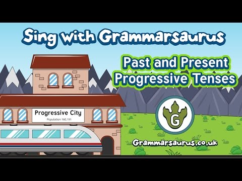 Sing with Grammarsaurus - The Past and Present Progressive Tenses