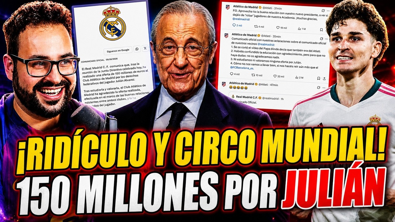 💥RIDÍCULO MUNDIAL del MADRID ¡ANUNCIA OFERTA de 150 MILLONES por JULIÁN! El ATLETI RECHAZA ¿PACTO?