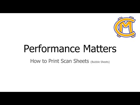 Performance Matters How To Print Scan Sheets Bubble Sheets