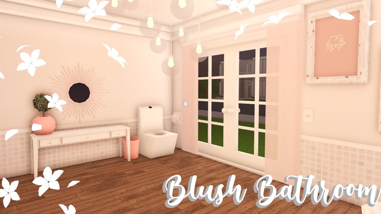 Aesthetic Blush Bathroom 10K (ROBLOX BLOXBURG build)