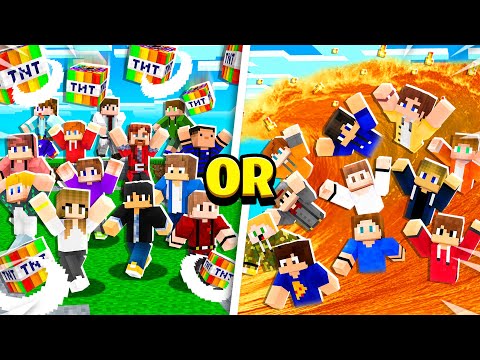 EXTREME 100 Player Would You Rather Challenge! - Minecraft