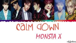 MONSTA X (몬스타엑스) - CALM DOWN Lyrics [Color Coded_Han_Rom_Eng]