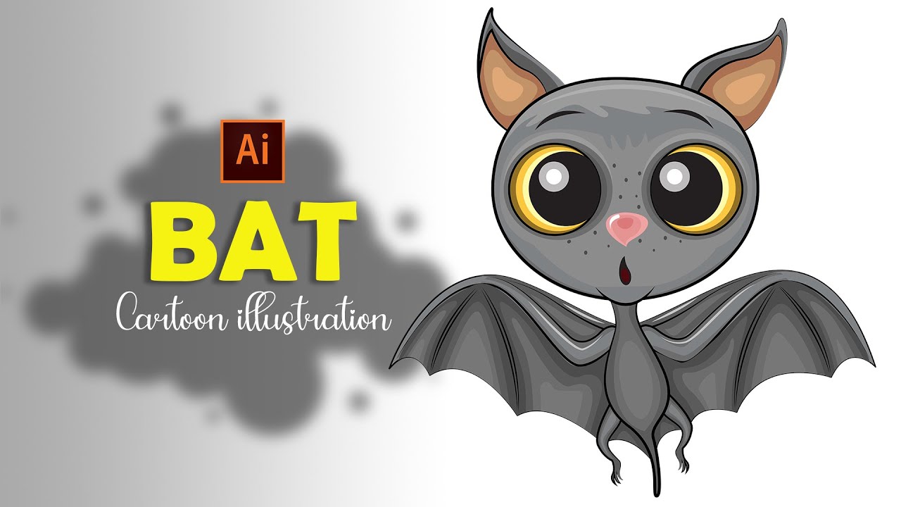 Bat cartoon illustration | Adobe illustrator | Vector Art