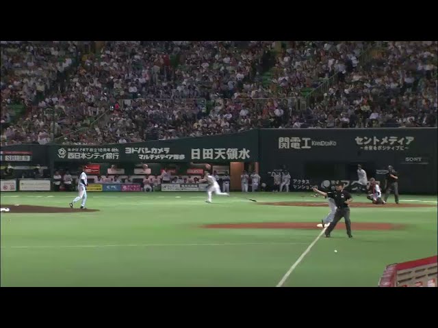 2回裏 反撃開始!! ホークス・本多 3塁線ギリギリを破るタイムリーヒット!! 2014/6/3 H-G