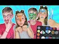Brother VS Sister FACE PAINT CHALLENGE Round 3 | Animal and People Face Paint For Kids