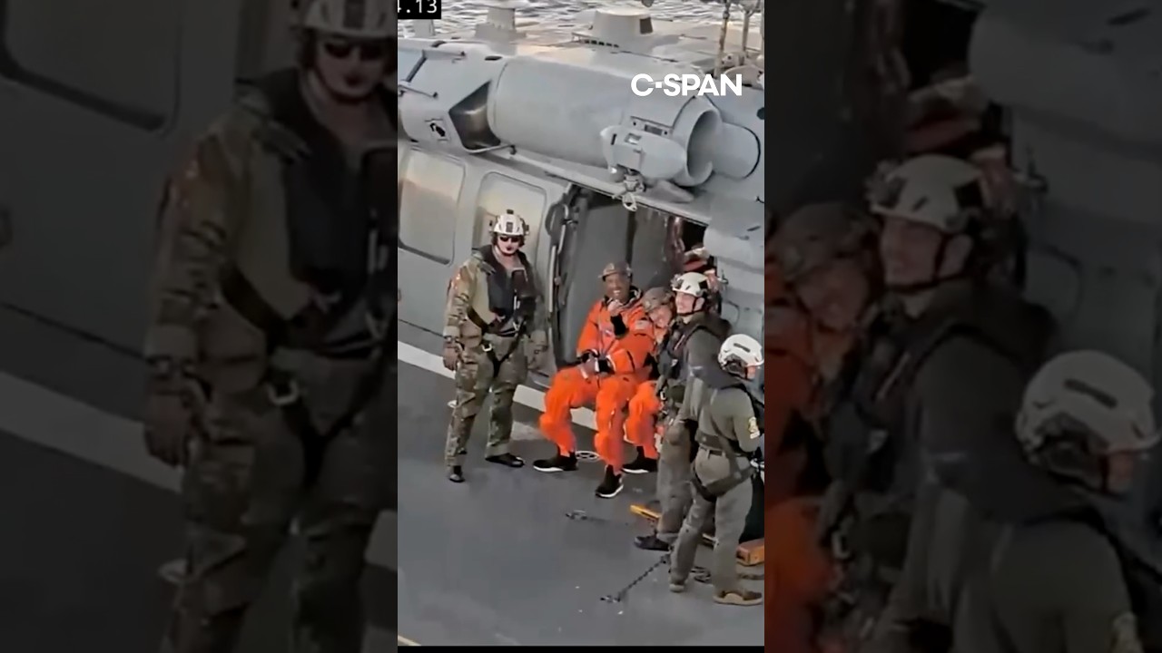 Artemis II crew on recovery ship