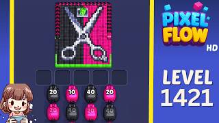Pixel Flow Level 1421 Solution Walkthrough