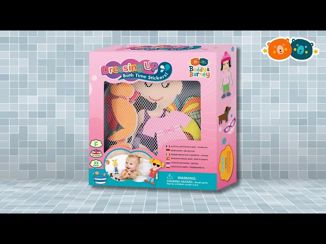 Vídeo relacionado con Buddy & Barney - Dressing Up Bath Time Stickers Toy 32 PIECES baby toddler girls boy bathtime with storage organiser bag