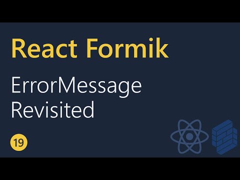 React Formik Tutorial 19 ErrorMessage Revisited