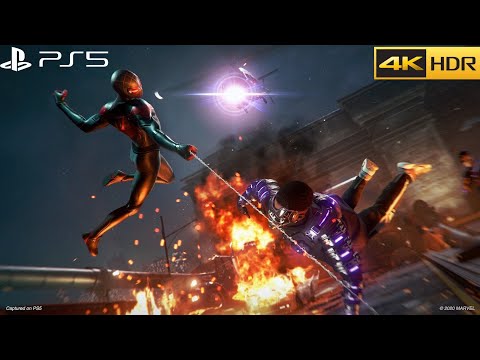 Spider-Man Miles Morales | Bridge Collapse | Best Fight Scene | PS5 4K 60fps | Ultra Realistic