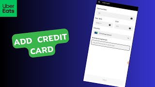 How to Add Credit or debit Card  payment method in Uber Eats Account