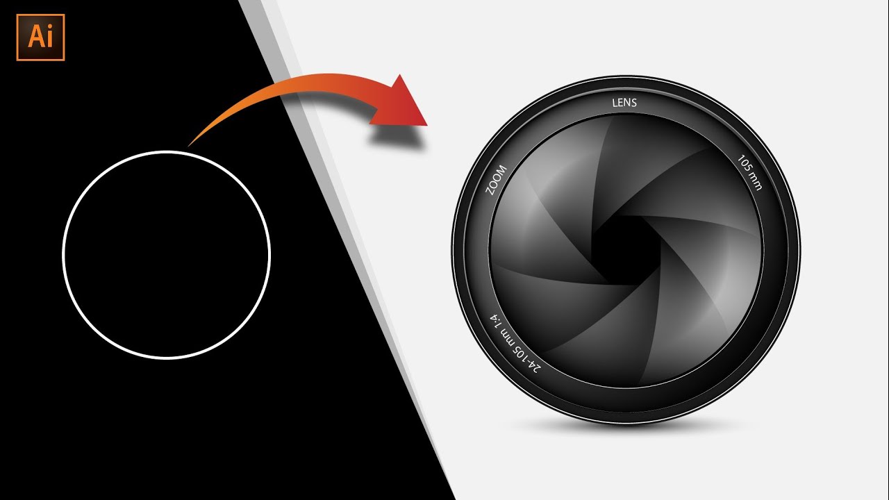 Illustrator Tutorial : How To Design a Camera Lens Shutter Vector Illustration For Designer's