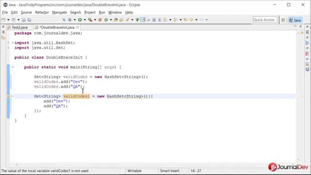 Java Tricky Program 11 - Double Brace Initialization