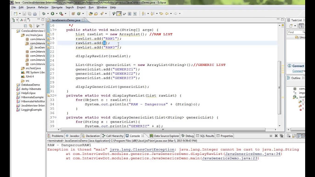 GENERICS   TYPE ERASER IN JAVA   DEMO