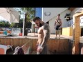 Flexing at pool ! Roberto Alexandru !