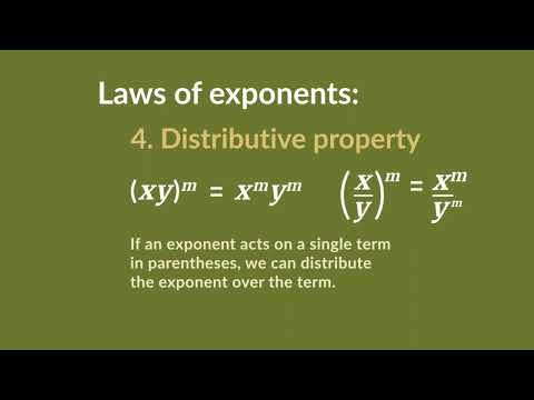 2.6 Laws of exponents: 4 - Distributive property 