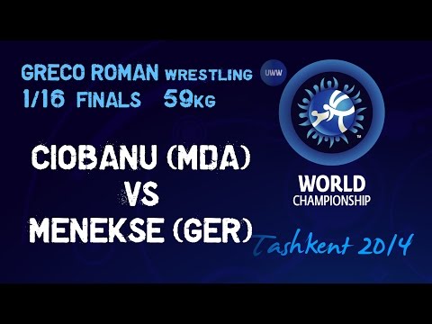 1/16 Finals - Greco Roman Wrestling 59 kg - CIOBANU (MDA) vs MENEKSE (GER) - Tashkent 2014