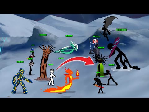 All Elemental Vs All Chaos Units - Stick War