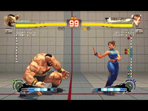Zangief(TearingGolem073) vs Chun-(sleepy cats) USF4 xbox live ranked match