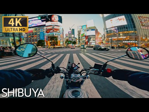 [4K TOKYO] Shibuya Aoyama Meguro Sunset Drive Motorcycle POV Monkey125 // JAPAN
