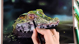 How to draw a REPTILE EYE with pastel pencils | REAL TIME drawing tutorial