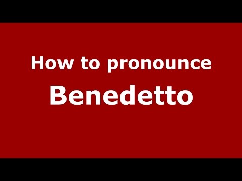 How to pronounce Benedetto (Spanish/Argentina) - PronounceNames.com