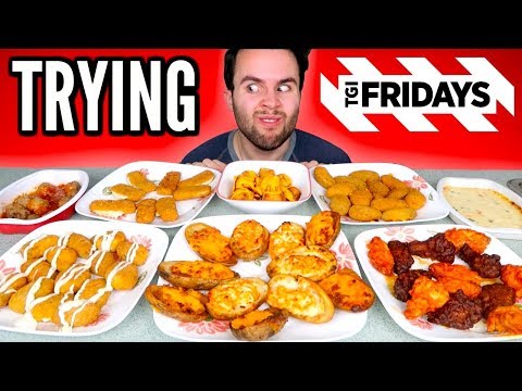TRYING TGI FRIDAYS FROZEN APPETIZERS! - Chicken Wings, Mozzarella Sticks, & MORE Taste Test! Video