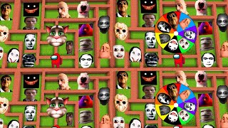 SURVIVAL in MAZE with 100 NEXTBOTS in MINECRAFT animation! NICO'S OBUNGA FAMILY gameplay coffin meme