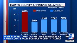 Some elected officials getting big raises as Harris County faces possible property tax hike