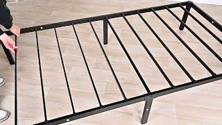 Enduran Twin Size Metal Platform Bed Frame without Headboard | No Box Spring