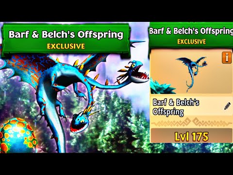 BARF & BELCH'S OFFSPRING Max Level 175 Titan - Exclusive Hideous Zippleback - Dragons: Rise of Berk
