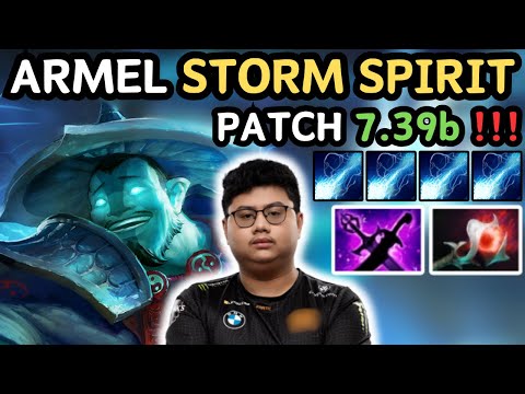 🔥 NEW PATCH 7.39b - Armel STORM SPIRIT Midlane Gameplay 0 DEAD 🔥 Storm Spirit 7.39 - Dota 2