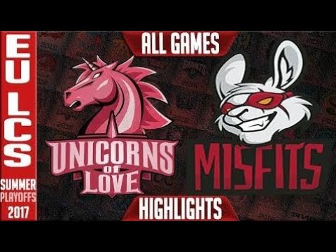 Unicorns of Love vs Misfits Highlights ALL GAMES EU LCS Playoffs Quarterfinal Summer 2017 UOL vs MF