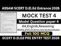 Scert Assam Deled Entrance 2026 Model Question Paper Scert Assam Deled Pet 2026 Mock Test