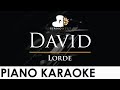Lorde David Piano Karaoke Instrumental Cover With Lyrics